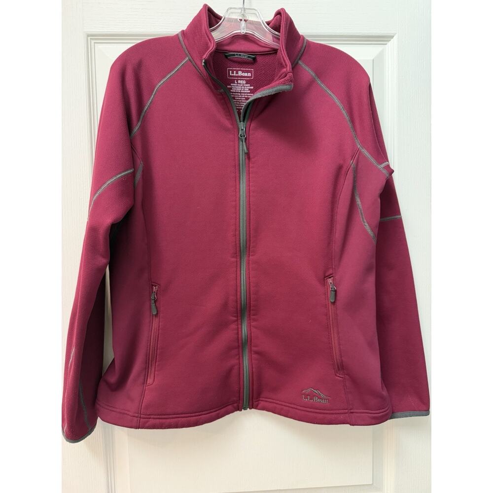 LL Bean Women’s L Magenta Full Zip Performance Fleece Sweater Jacket